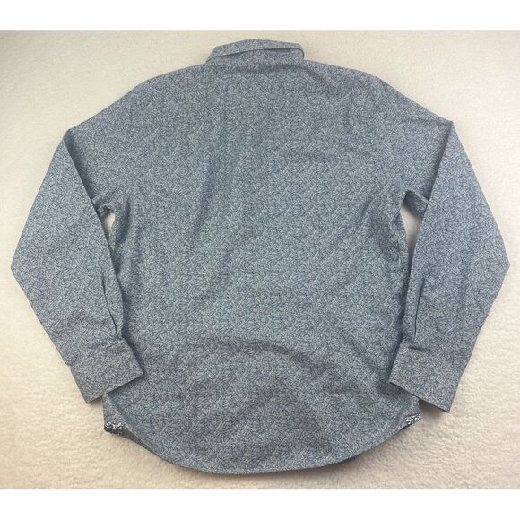 Robert Graham Shirt Size Medium‎ M Blue Pattern Short Sleeve Tailored Fit Modern - Picture 9 of 9